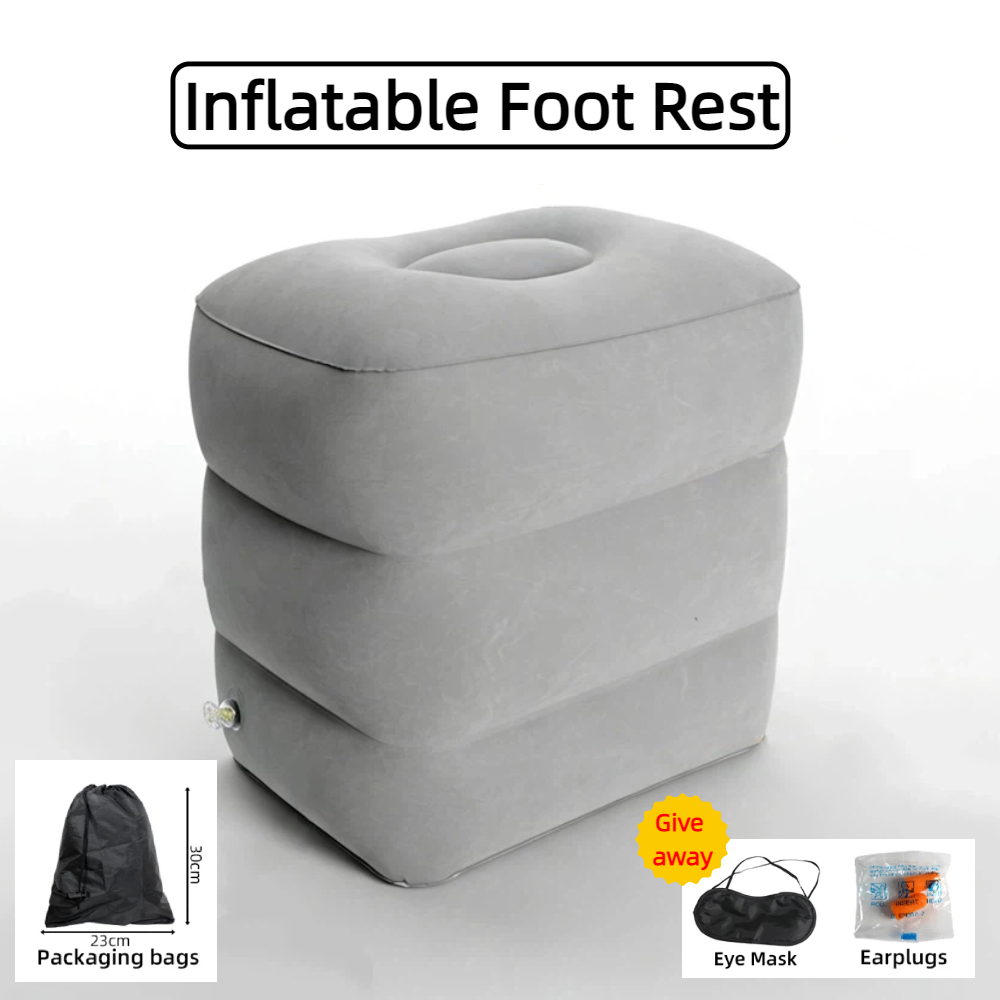 Travel Pillow Inflatable - PVC Three-Layer Travel Foot Mat Children's