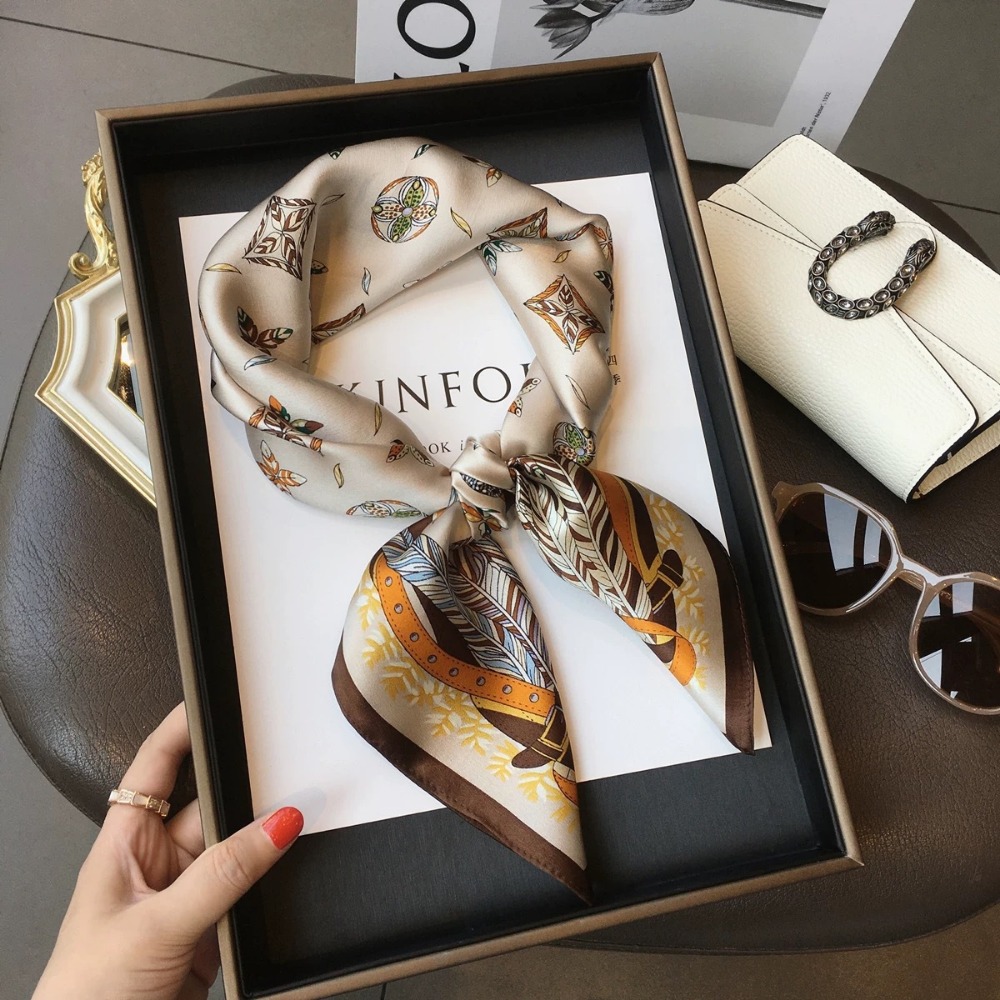 Travel Accessories Aesthetic - Fashion Satin Square Scarf for Women