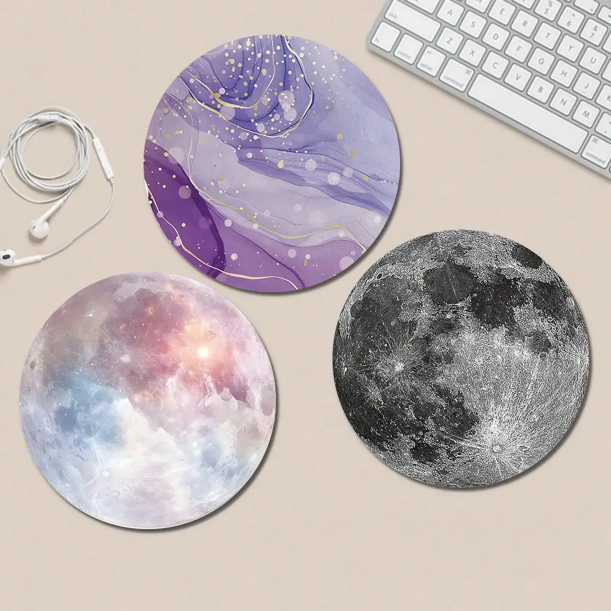 Travel Accessories Officeworks - 1 Purple Marble Moon Cute Mouse