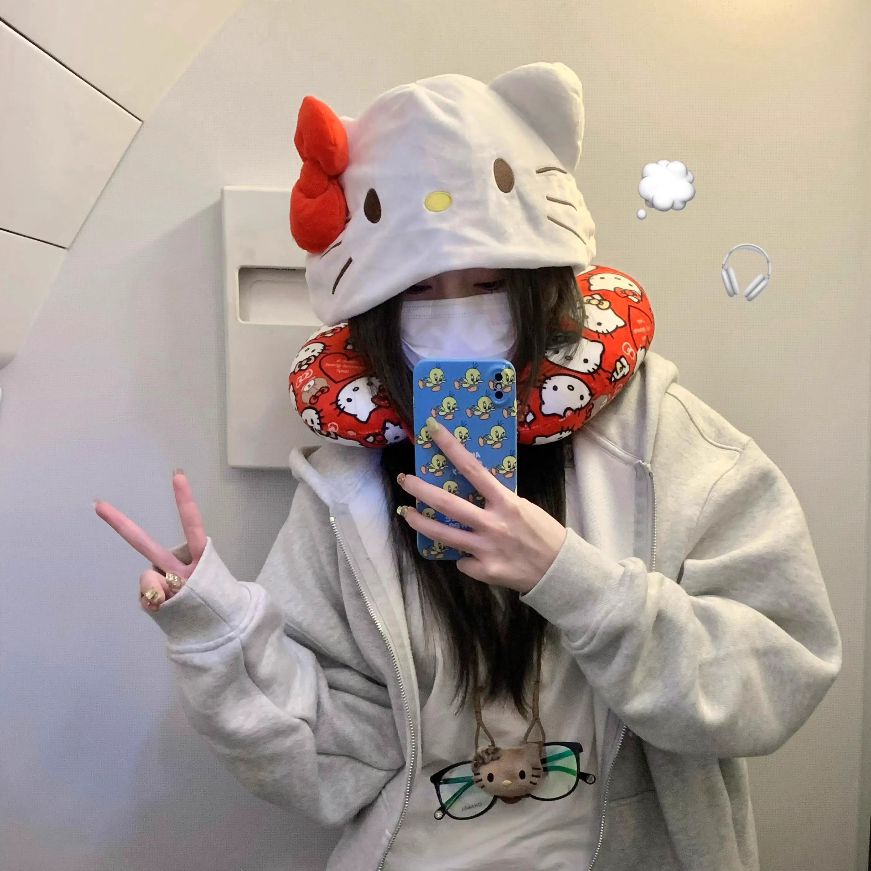 Hello Kitty U Shaped Neck Pill - Travel Pillow Inflatable ulasan dan harga