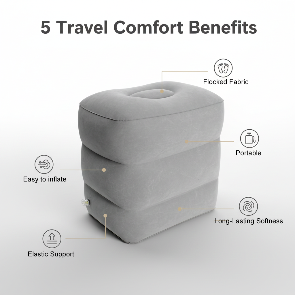 PVC Three-Layer Travel Foot Ma - Travel Pillow Inflatable ulasan dan harga
