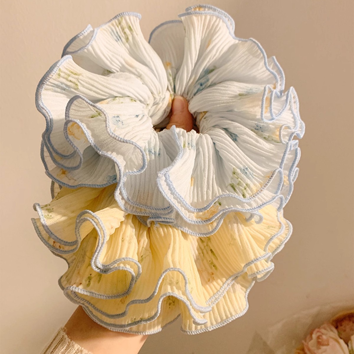 Elegant Blue Floral Hair Tie W - Travel Accessories Aesthetic ulasan dan harga
