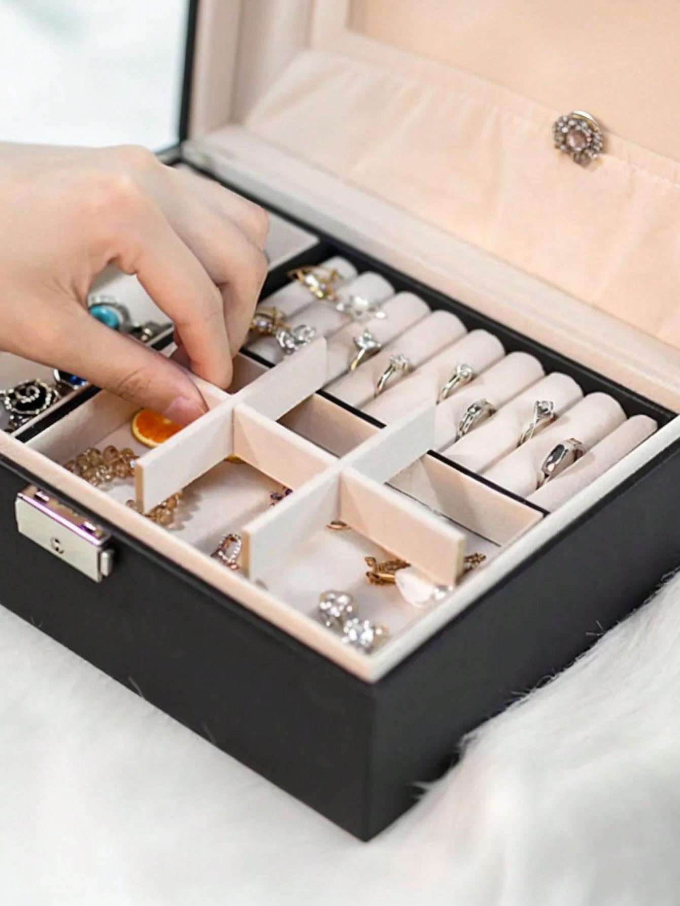 1pc Dual Layer Large Capacity  - Accessories Travel Jewelry Box ulasan dan harga