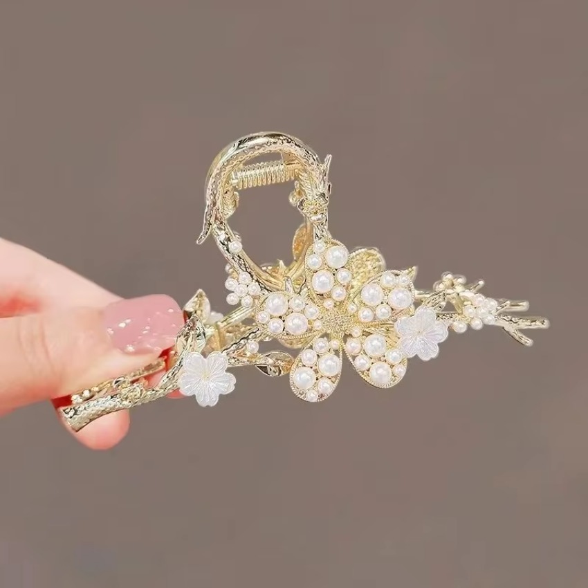 1 Pcs Metal Hair Claw Pearl Ha - Travel Accessories For Girls ulasan dan harga