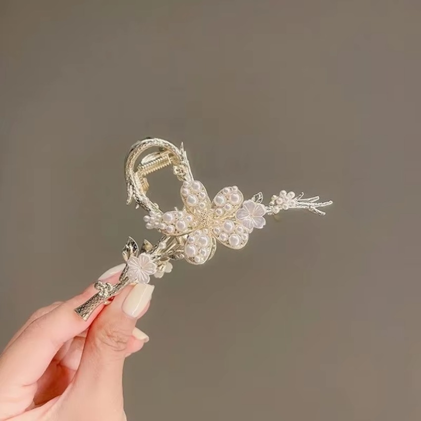 1 Pcs Metal Hair Claw Pearl Ha - Travel Accessories For Girls ulasan dan harga