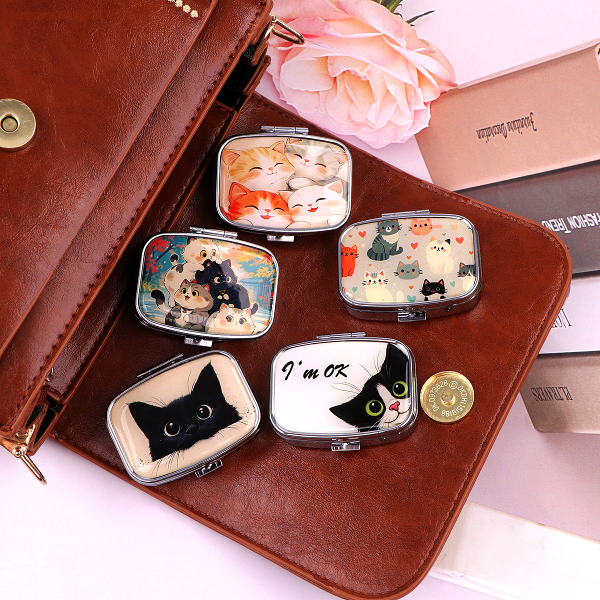 Black Cat Pill Boxes Cartoon A - Accessories Travel Jewelry Box ulasan dan harga