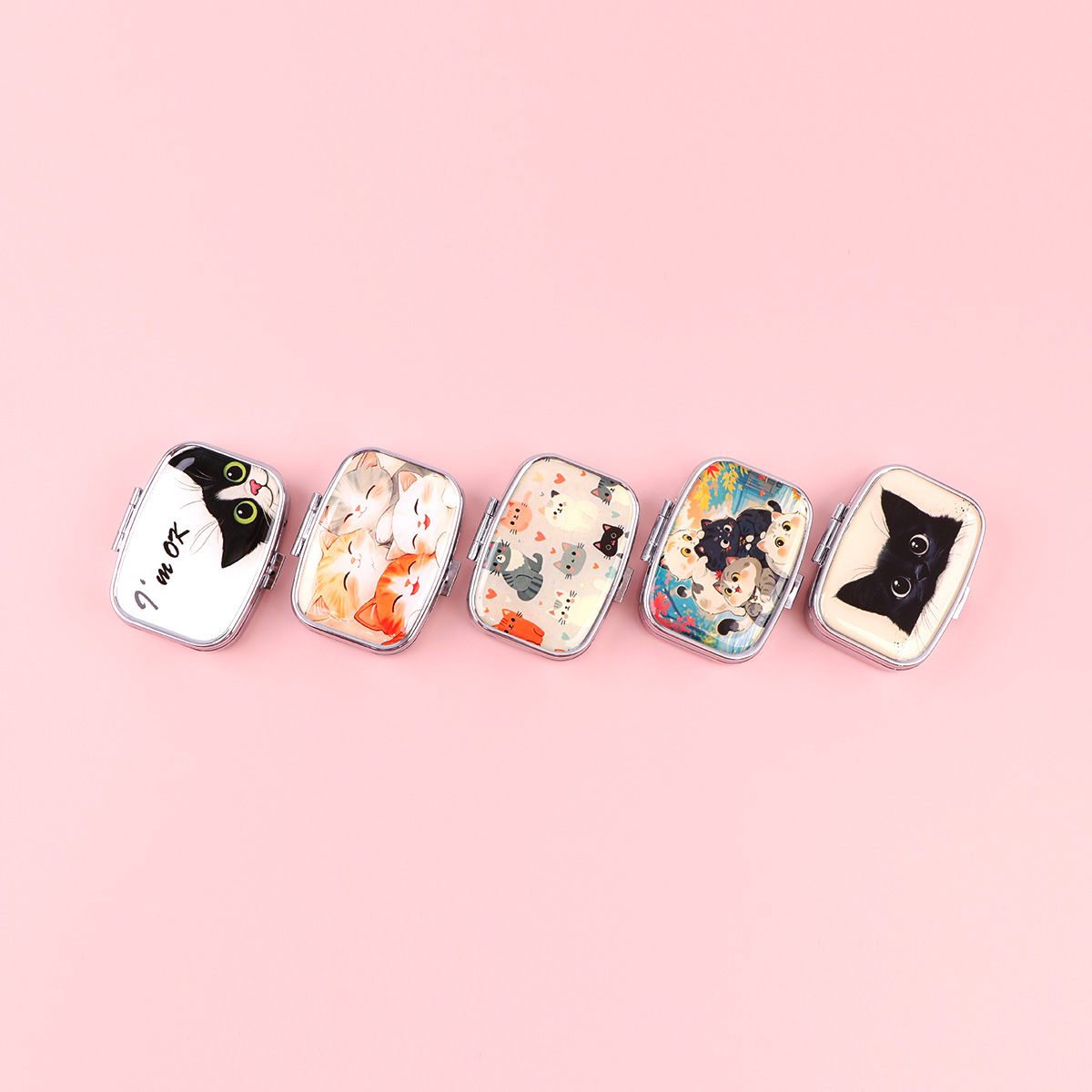 Black Cat Pill Boxes Cartoon A - Accessories Travel Jewelry Box ulasan dan harga