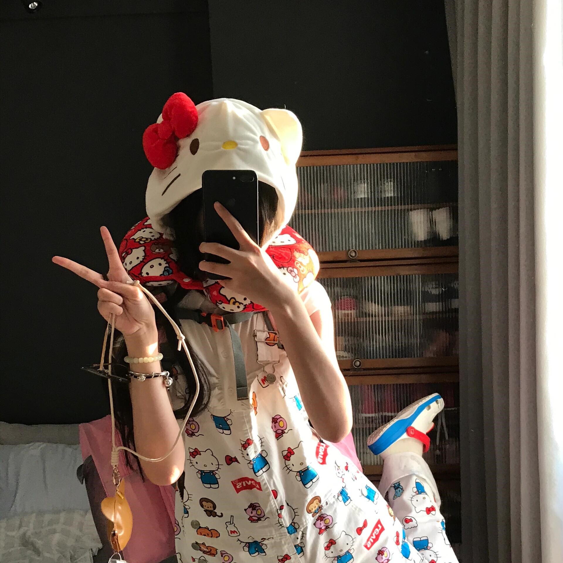 Kawaii Kitty Style Hooded U-Sh - Travel Pillow Inflatable ulasan dan harga