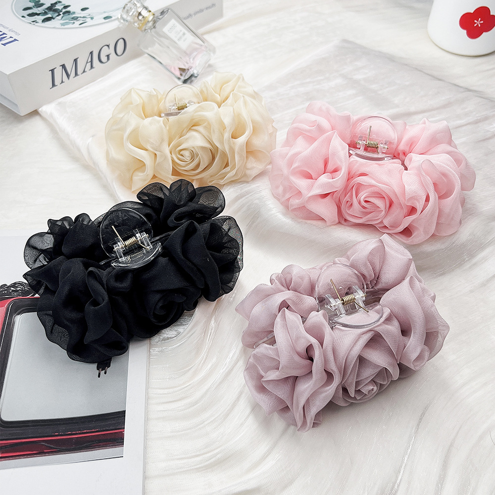 Spring Chiffon Hair Claw Folde - Travel Accessories Aesthetic ulasan dan harga