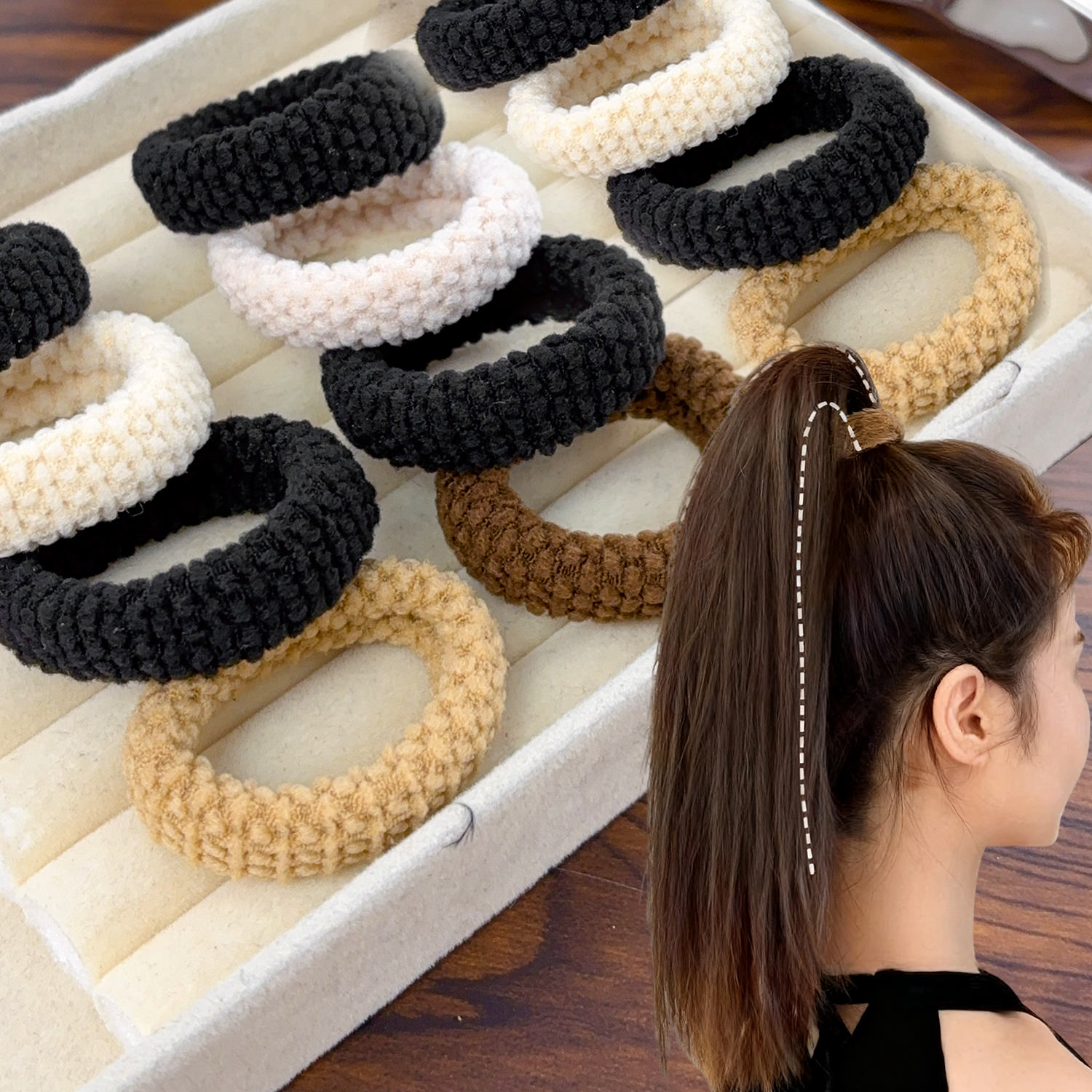 Seamless Hair Ties Thick Elast - Travel Accessories For Girls ulasan dan harga