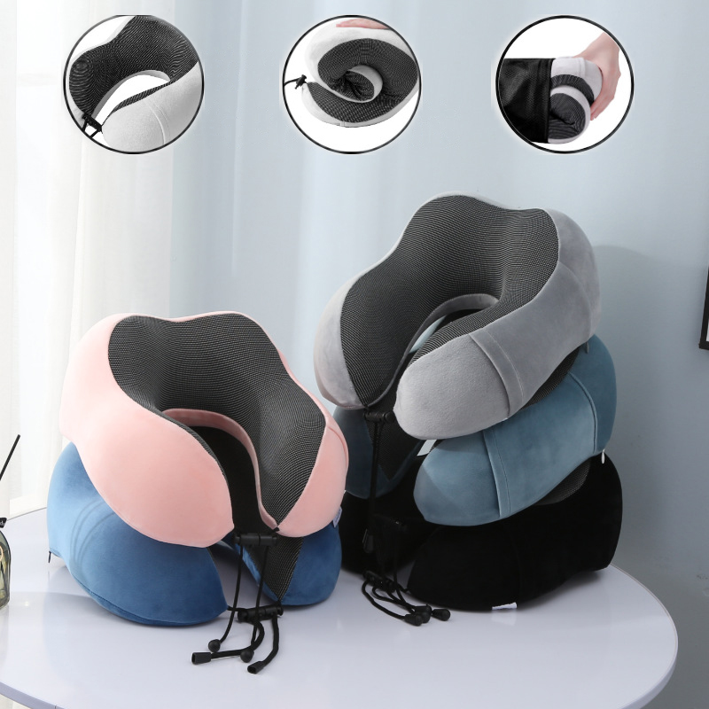 U Shaped Memory Foam Neck Pill - Travel Pillow Inflatable ulasan dan harga