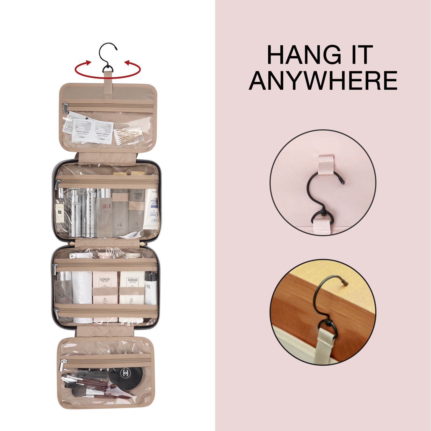 BAGSMART Toiletry Bag Cosmetic - Travel Accessories Toiletries ulasan dan harga