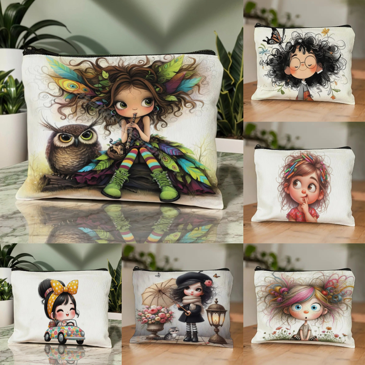 Cartoon Girl Makeup Bag Zipper - Travel Accessories Toiletries ulasan dan harga