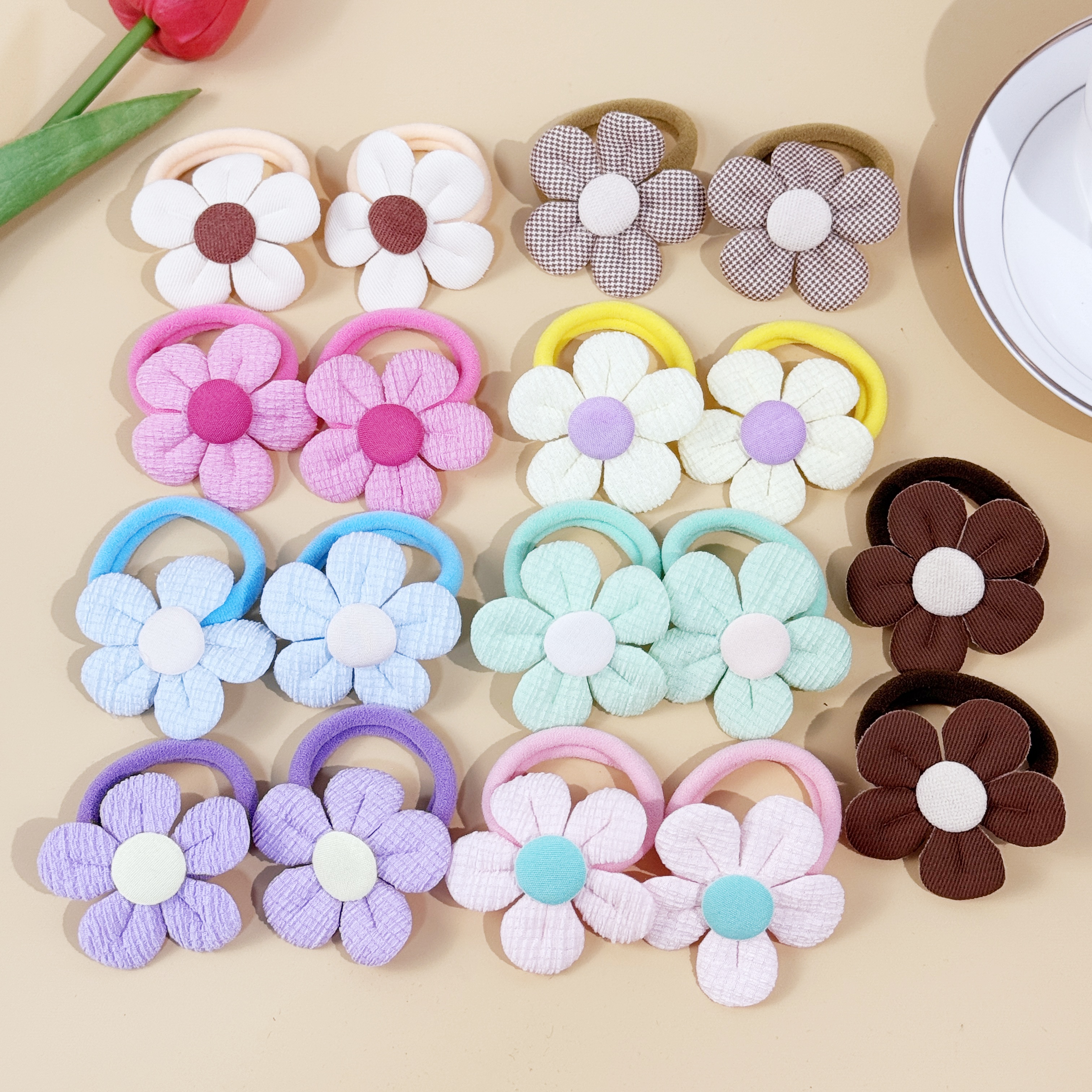18pcs Sunflower Hair Ties Kids - Travel Accessories For Girls ulasan dan harga