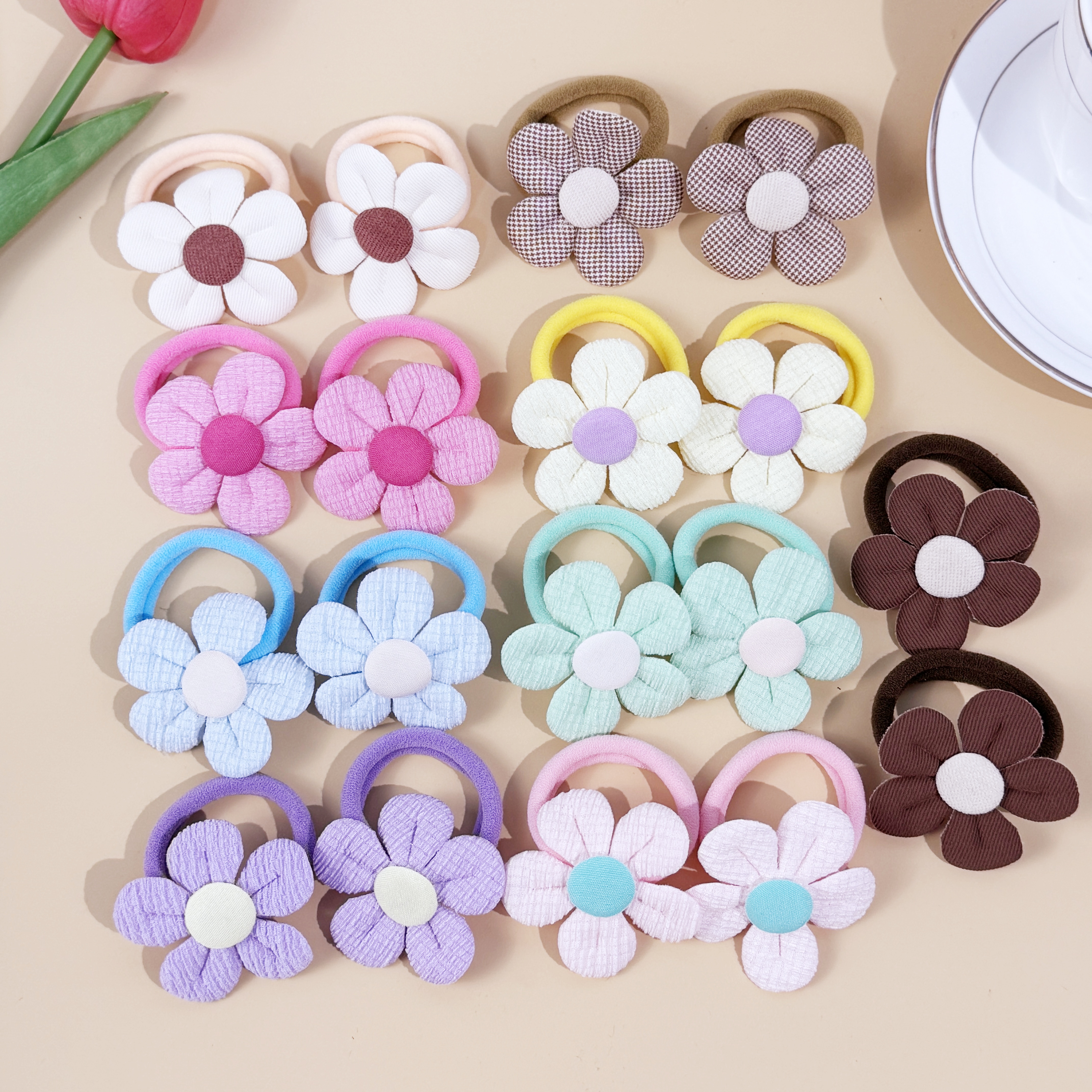18pcs Sunflower Hair Ties Kids - Travel Accessories For Girls ulasan dan harga