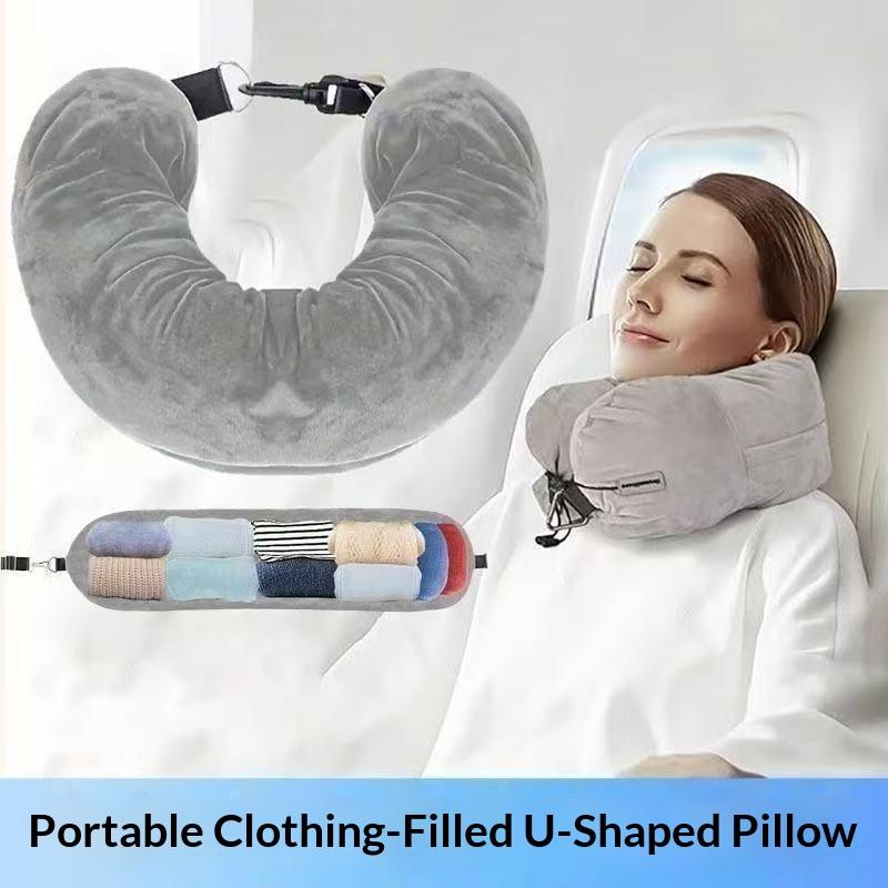 `Travel Neck Pillow With Filla - Travel Pillow Inflatable ulasan dan harga