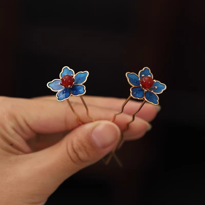 Blue Flower Ancient-Style Hanf - Travel Accessories Aesthetic ulasan dan harga