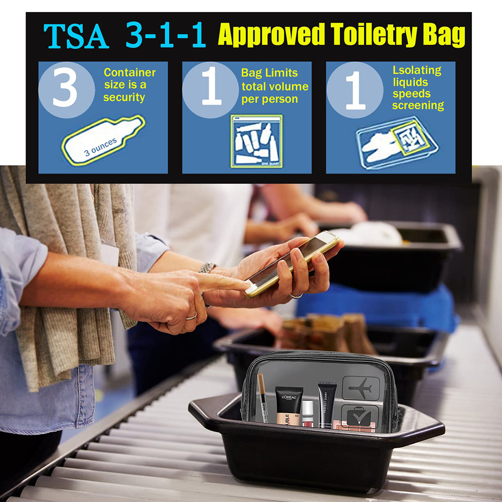 Cosmetic Pouch 3 Pcs Clear Toi - Travel Accessories Toiletries ulasan dan harga